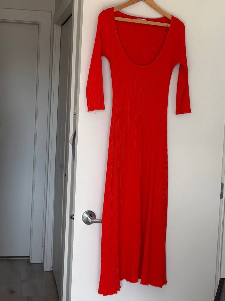 Zara Knitted Orange Dress L